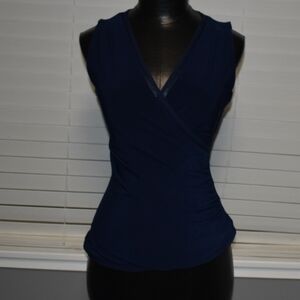 White House Black Market Deep Blue Wrap Blouse